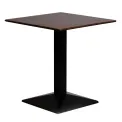 Turin Metal Base 600mm Square Dining Table with Laminate Top in Walnut - Image 1