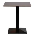 Turin Metal Base 600mm Square Dining Table with Laminate Top in Walnut - Image 3
