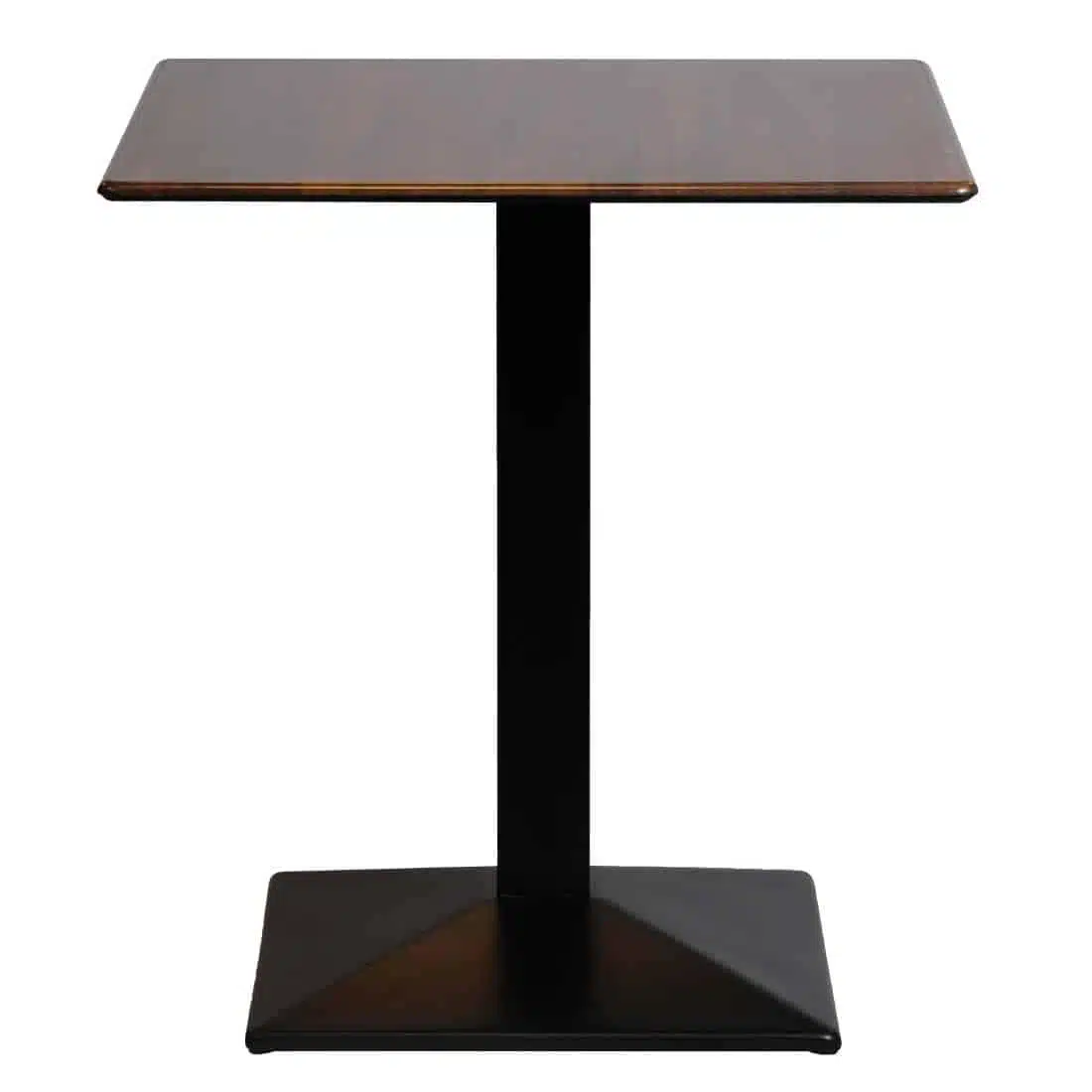 Turin Metal Base 600mm Square Dining Table with Laminate Top in Walnut - Image 3