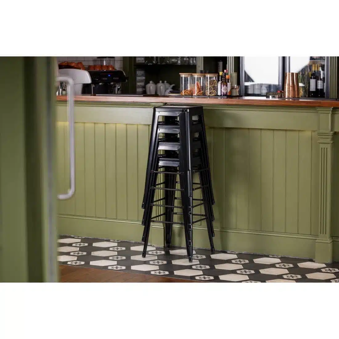 Bolero Bistro Steel High Stool Black (Pack of 4) - Image 14