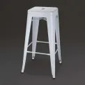 Bolero Bistro Galvanised Steel High Stools White (Pack of 4) - Image 1