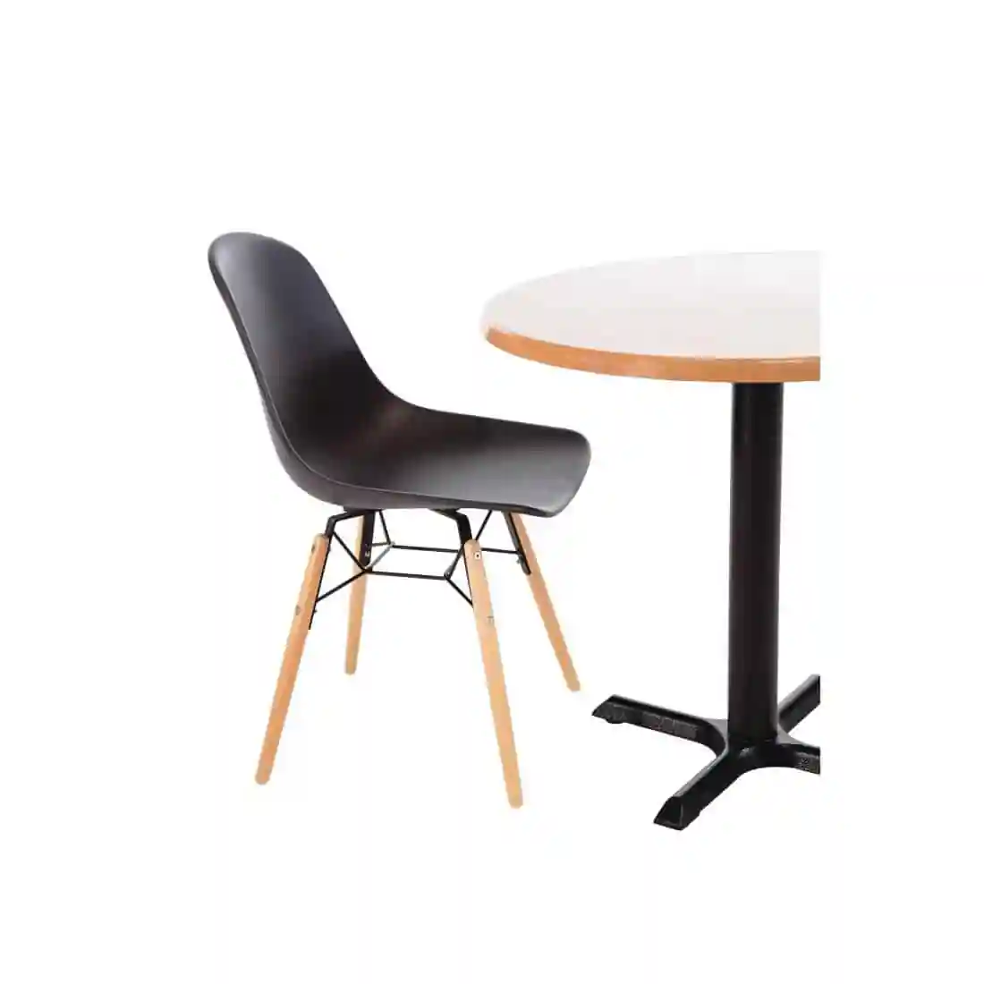 Bolero Arlo PP Moulded Side Chair Charcoal with Spindle Legs (Pack of 2) - Image 7