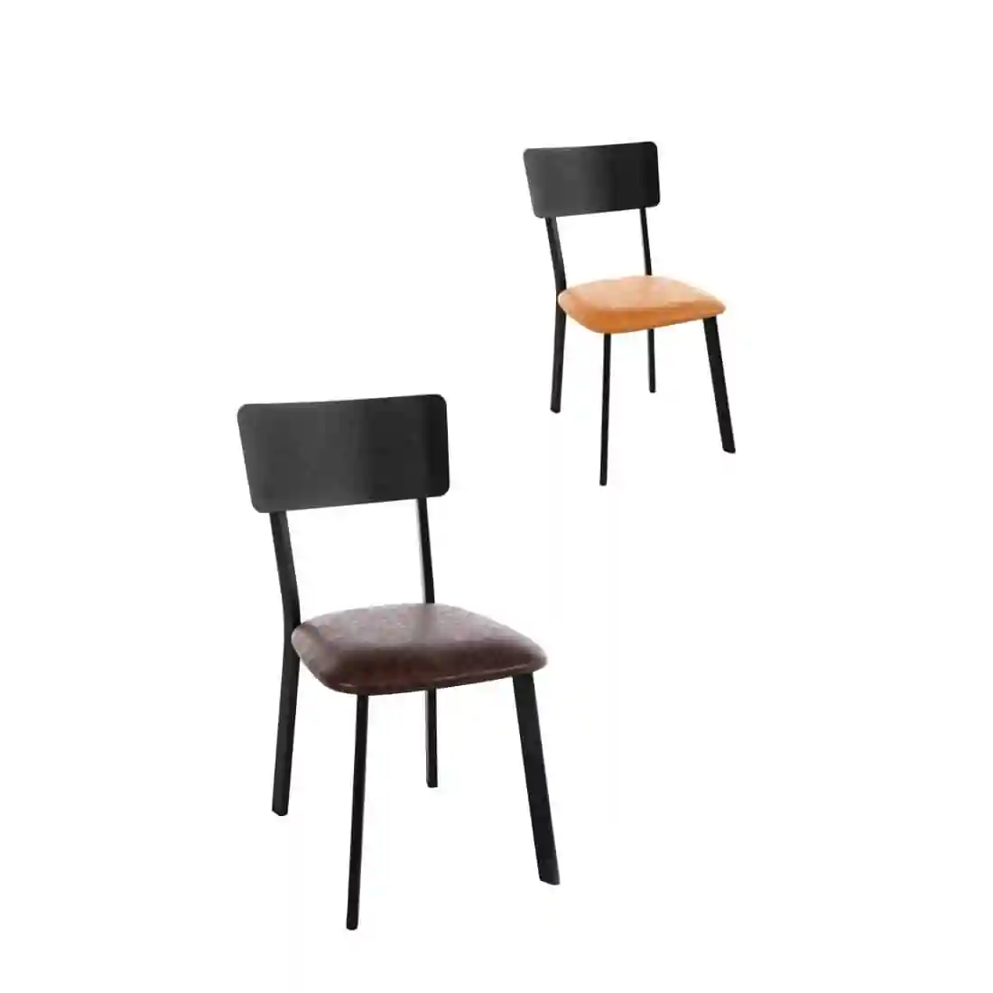 Bolero Metal & PU Side Chair Vintage Camel (Pack 4) - Image 2