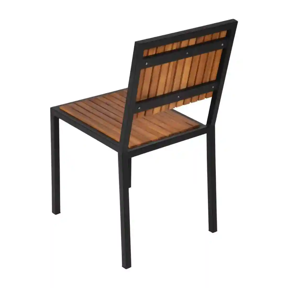 Bolero Steel & Acacia Side Chairs (Pack of 4) - Image 5
