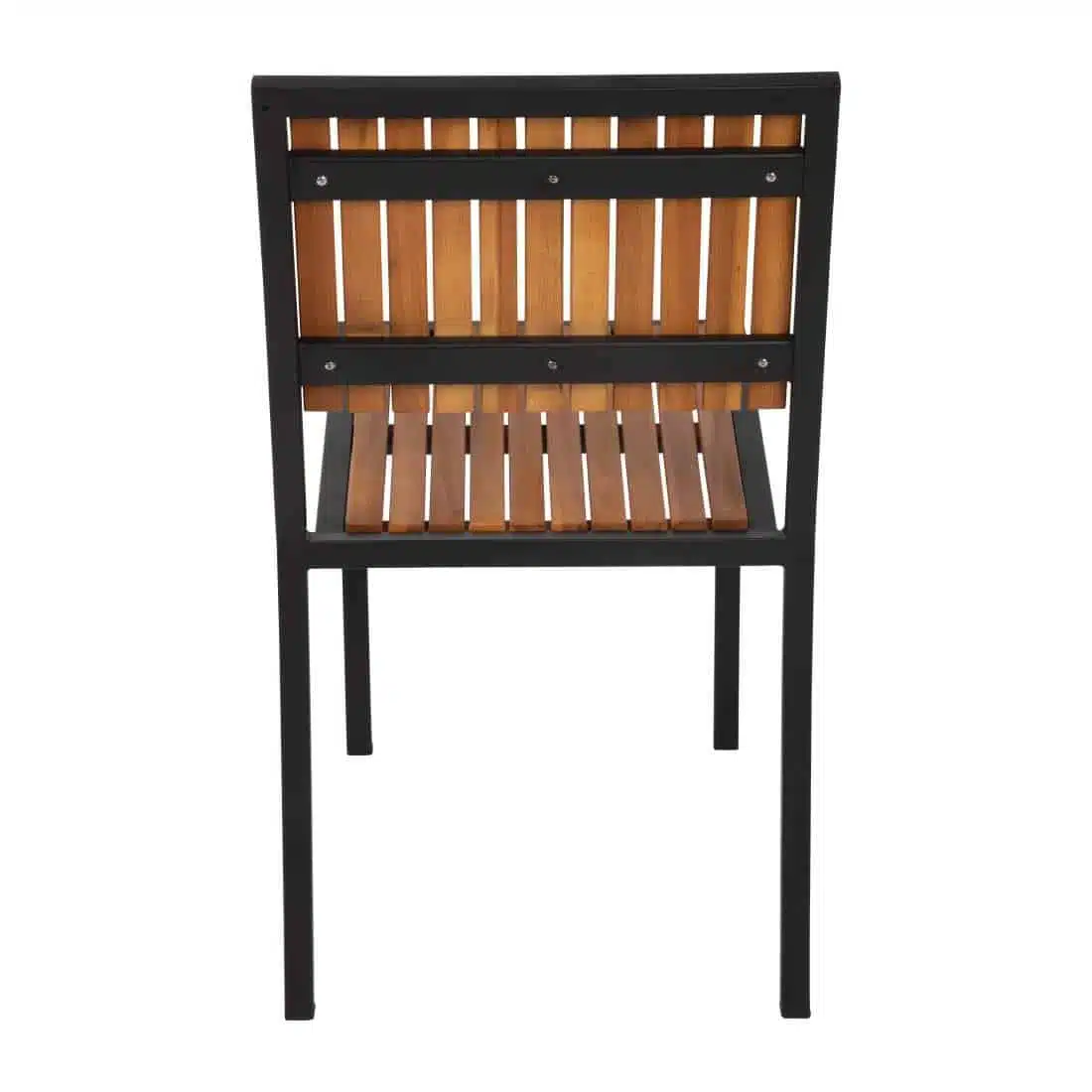 Bolero Steel & Acacia Side Chairs (Pack of 4) - Image 6