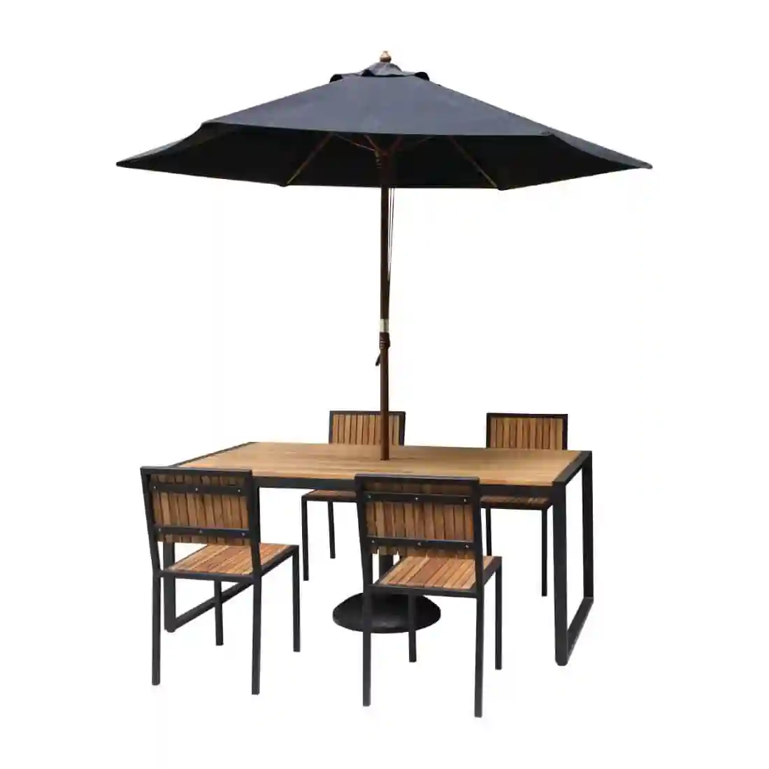 Bolero Steel & Acacia Side Chairs (Pack of 4) - Image 14