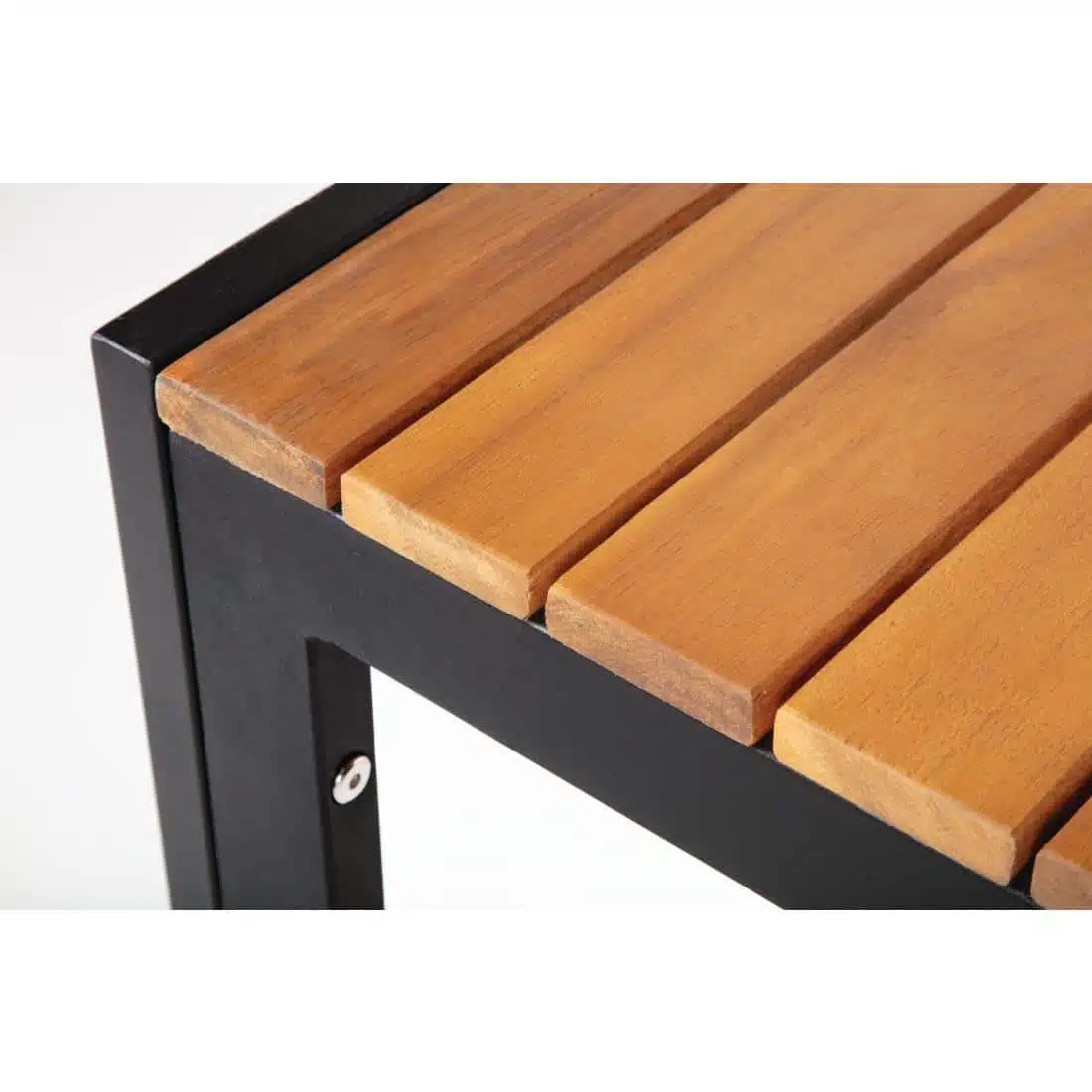 Bolero Square Steel and Acacia Table 800mm - Image 2