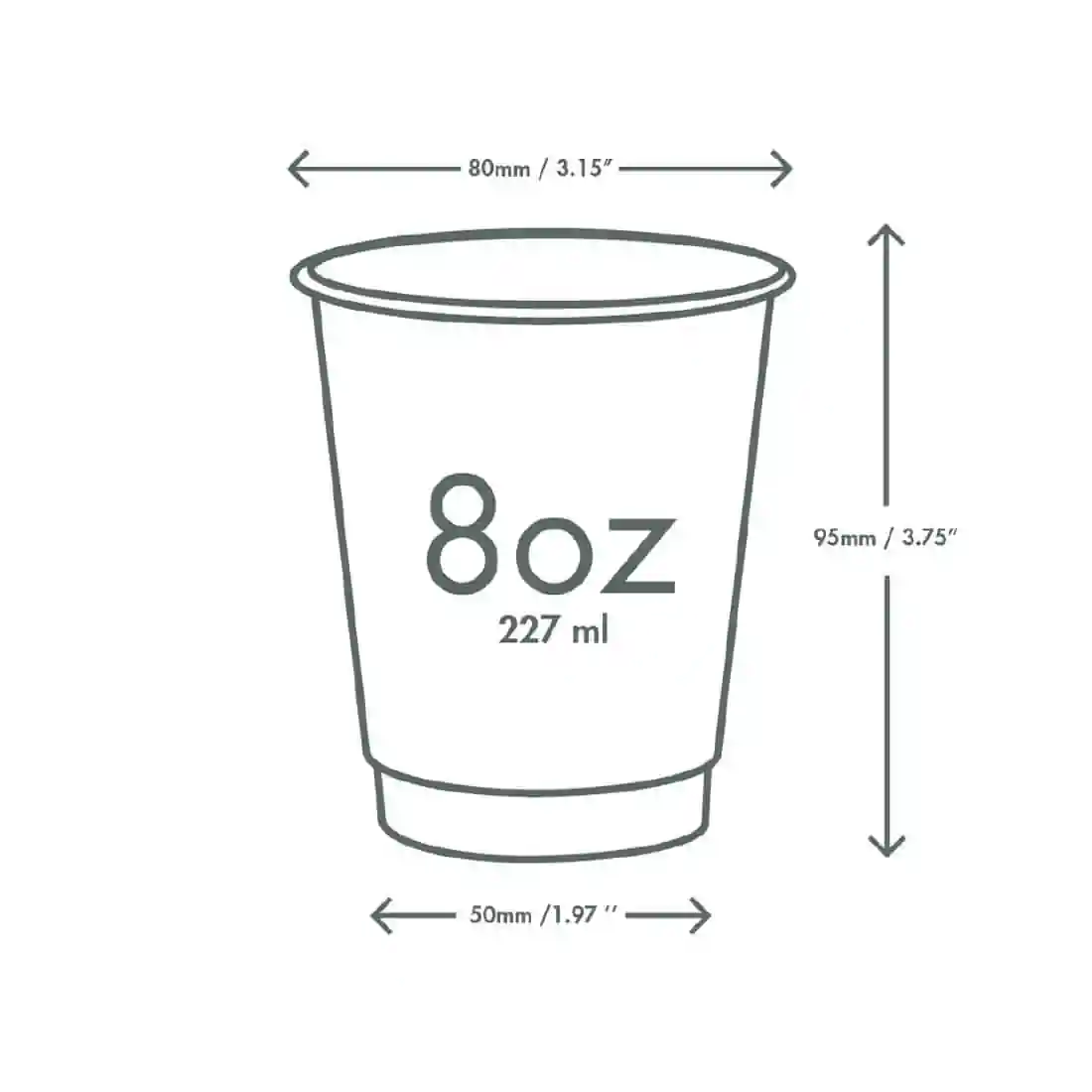 Vegware Hot Cup White Double Wall 8oz 79-Series (Pack of 500) - Image 5