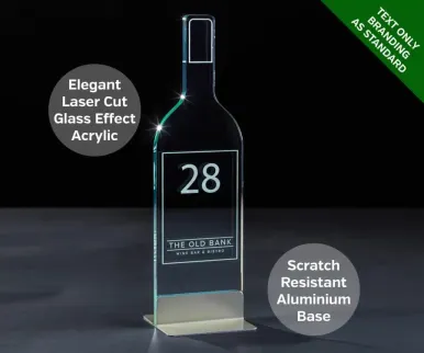 Emerald Wine Bottle Table Number