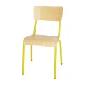 Bolero Cantina Side Chairs with Wooden Seat Pad and Backrest Yellow (Pack of 4) - Image 1