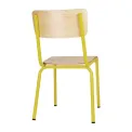 Bolero Cantina Side Chairs with Wooden Seat Pad and Backrest Yellow (Pack of 4) - Image 3