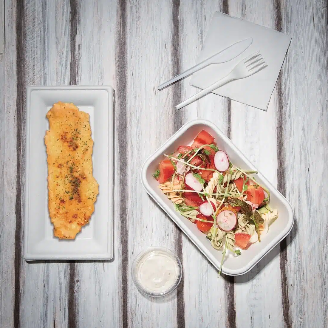Fiesta Compostable Bagasse Rectangular Plates 258mm (Pack of 50) - Image 5