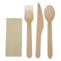 eGreen Individually Kraft Wrapped 4-in-1 Wooden Cutlery Set (Pack of 250) - Image 4