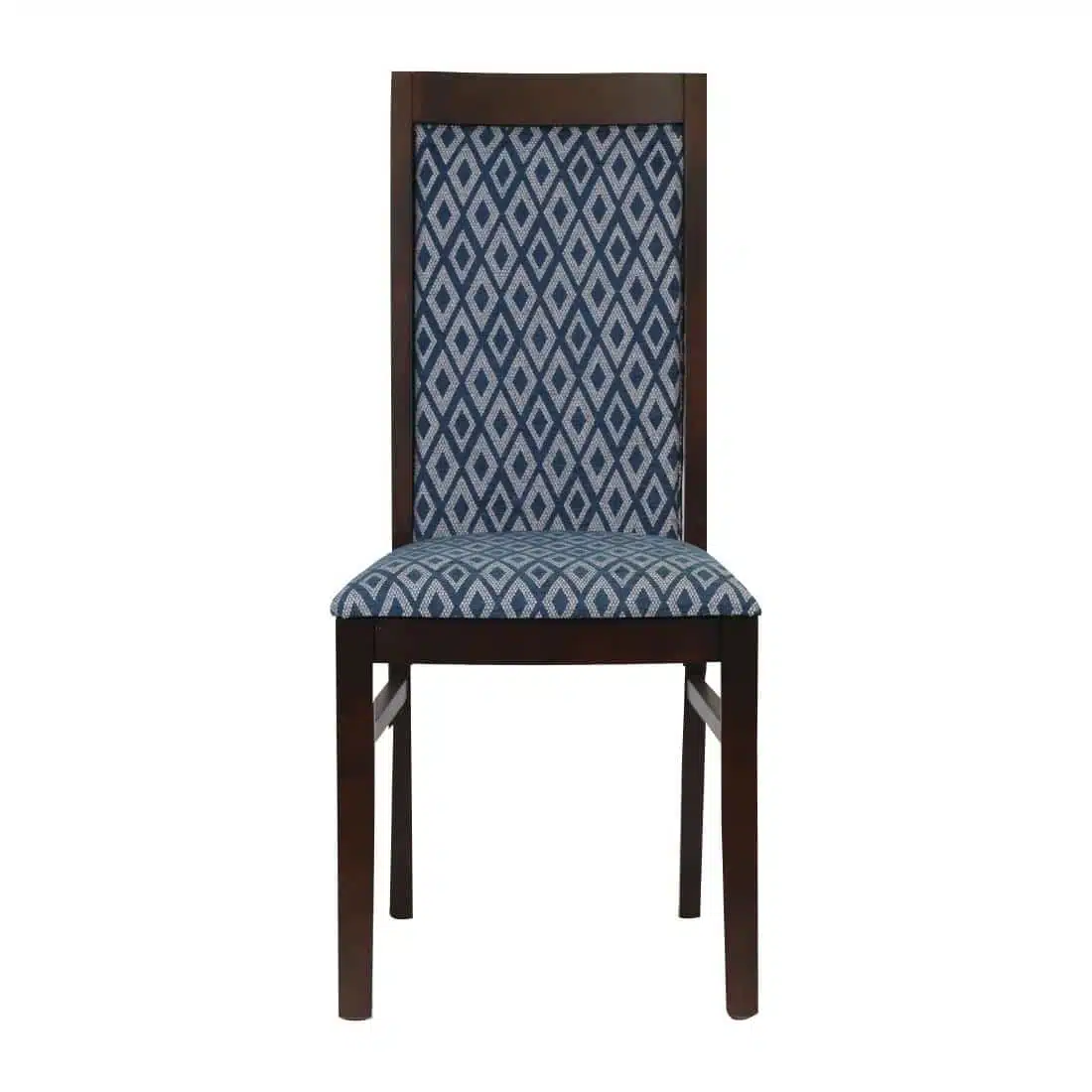 Brooklyn Padded Back Dark Walnut Dining Chair with Black Diamond Padded Seat and Back (Pack of 2) - Image 2