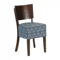 Asti Padded Dark Walnut Dining Chair with Black Diamond Deep Padded Seat and Back (Pack of 2) - Image 1
