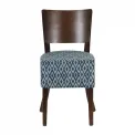 Asti Padded Dark Walnut Dining Chair with Black Diamond Deep Padded Seat and Back (Pack of 2) - Image 2