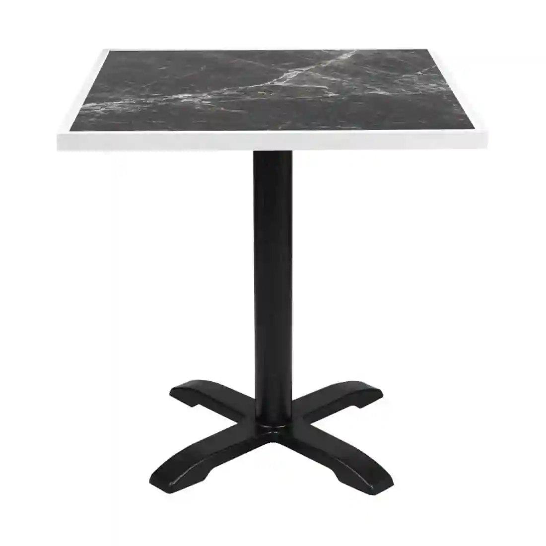 Bolero Dark Granite Effect Outdoor Tempered Glass Table Top White Trim 700mm - Image 5