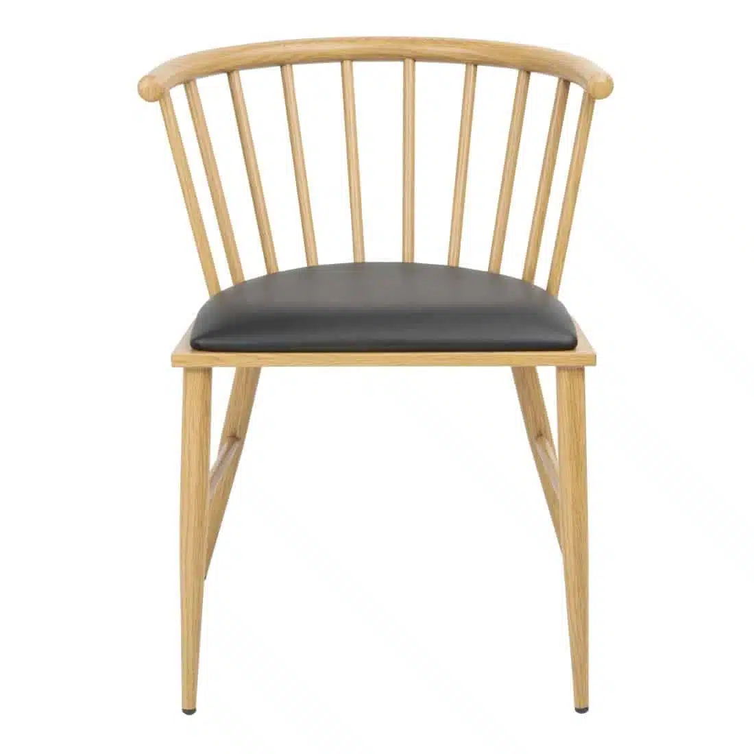 Bolero Harrowdene Padded Metal Side Chairs Wood Effect (Pack of 2) - Image 2