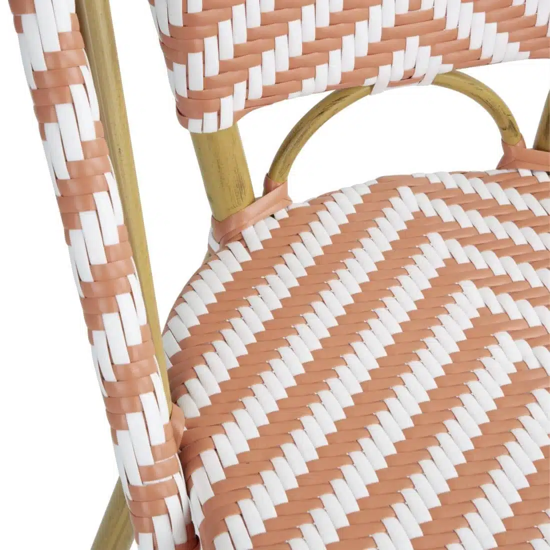 Bolero Parisian Style Rattan Side Chair Coral (Pack of 2) - Image 5