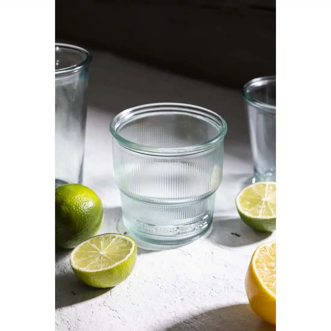 Olympia Recycled Glass Ribbed Stackable Tumblers 300ml (6 pack) - Image 6