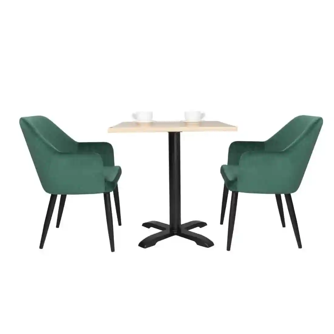Bolero Lia Velvet Effect Chairs Dark Green (Set of 2) - Image 6