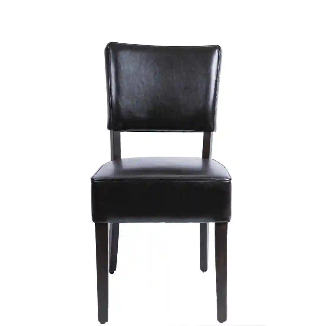 Bolero Chunky Faux Leather Chairs Dark Brown (Pack of 2) - Image 2