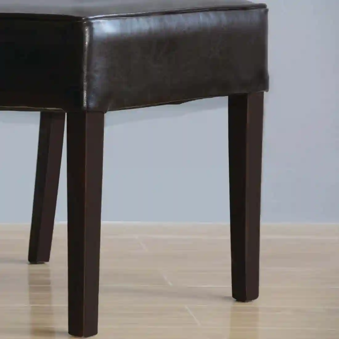 Bolero Chunky Faux Leather Chairs Dark Brown (Pack of 2) - Image 7