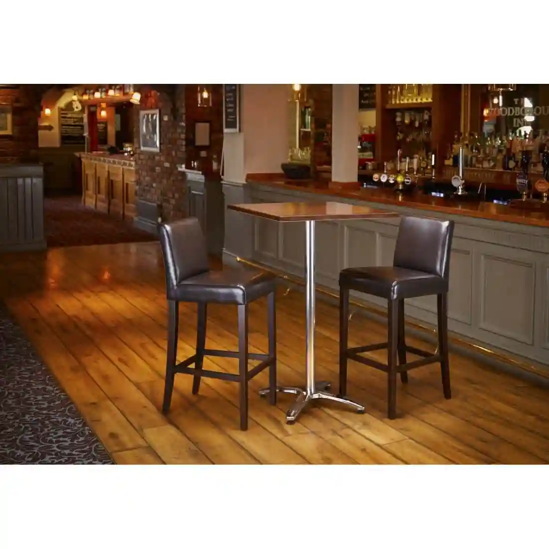 Bolero Pre-drilled Square Tabletop Dark Brown 700mm - Image 3