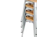 Bolero Bistro Low Stools with Wooden Seat Pad Galvanised Steel (Pack of 4) - Image 5