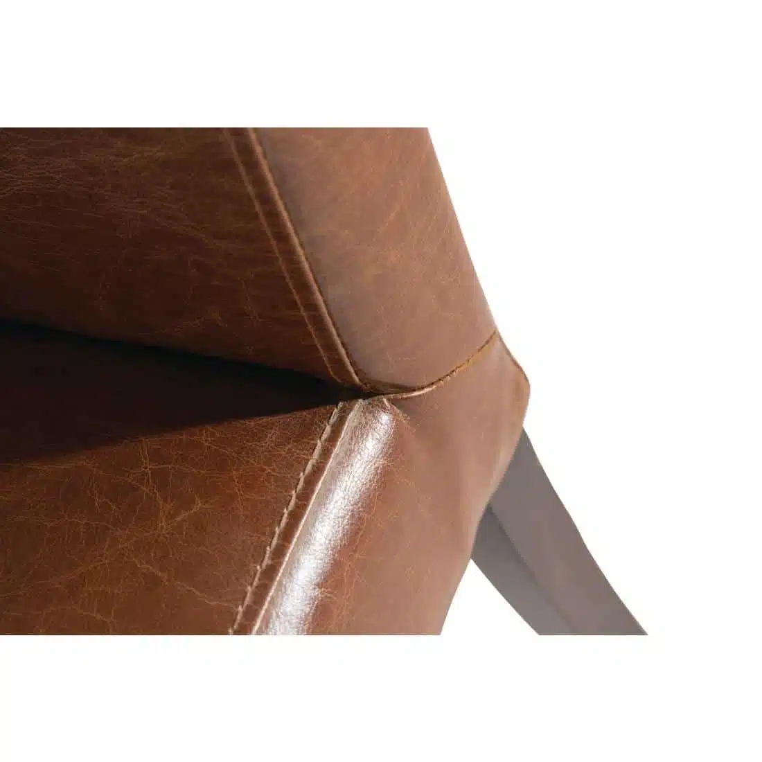 Bolero Faux Leather Dining Chair Antique Tan (Pack of 2) - Image 4