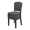 Hanoi Dining Chair In Dark Walnut with Shetland Smoke Seatpad (Pack of 2) - Image 1