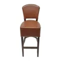 Hanoi Bar Chair in Dark Walnut with Bison Espresso Vinyl - Image 1