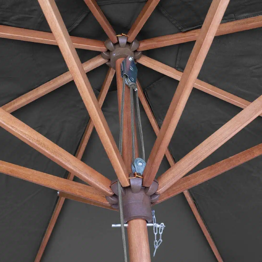 Rowlinson Willington Wooden Parasol Grey 2.7m - Image 4