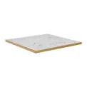 Omega Square Laminate Table Top White Carrara Marble 700x700mm - Image 1