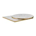 Omega Square Laminate Table Top White Carrara Marble 700x700mm - Image 3