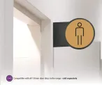 Projecting door sign, with 2 sides. Useful for toilet signs, room signs and meeting room signs