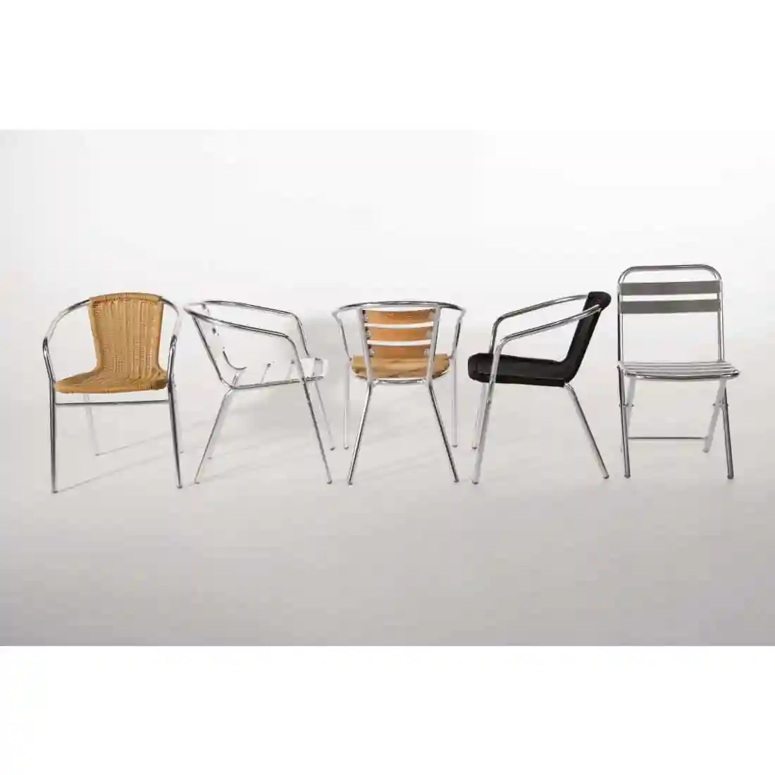 Bolero Aluminium and Natural Wicker Chair (Pack of 4) - Image 9