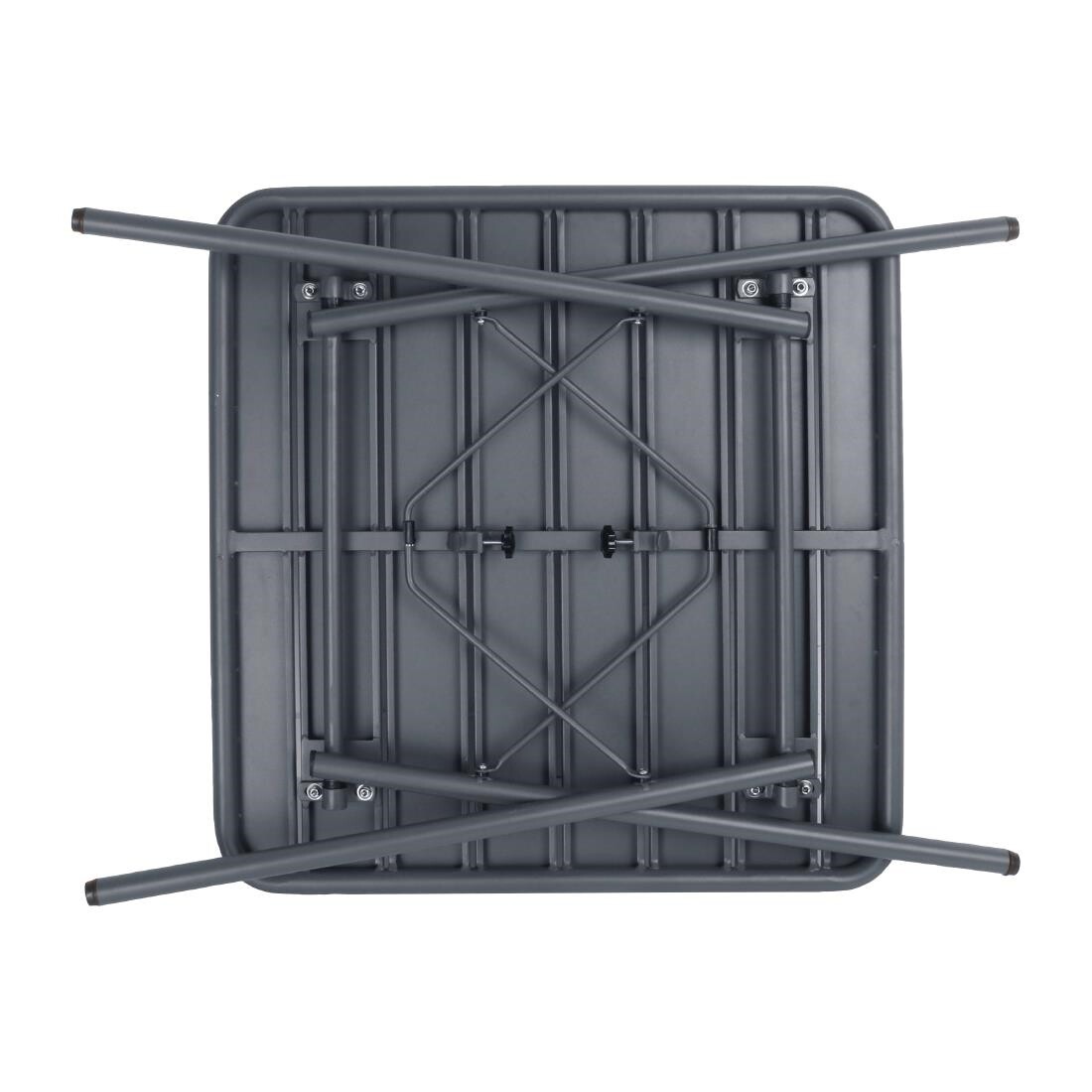 Bolero Slatted Square Steel Table Grey 700mm