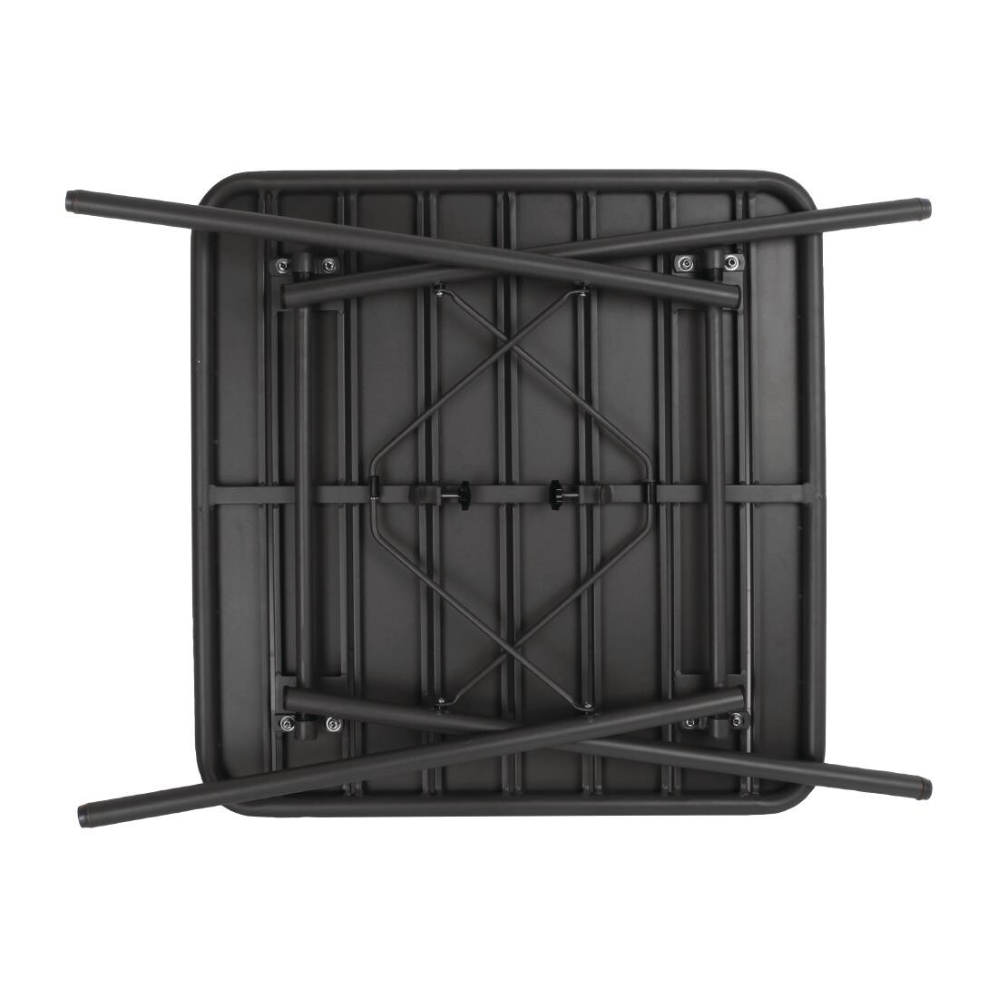 Bolero Slatted Square Steel Table Black 700mm