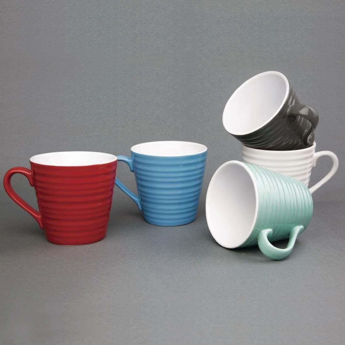 Olympia Cafe Aroma Mugs Blue 340ml (6 Pack) - Image 2