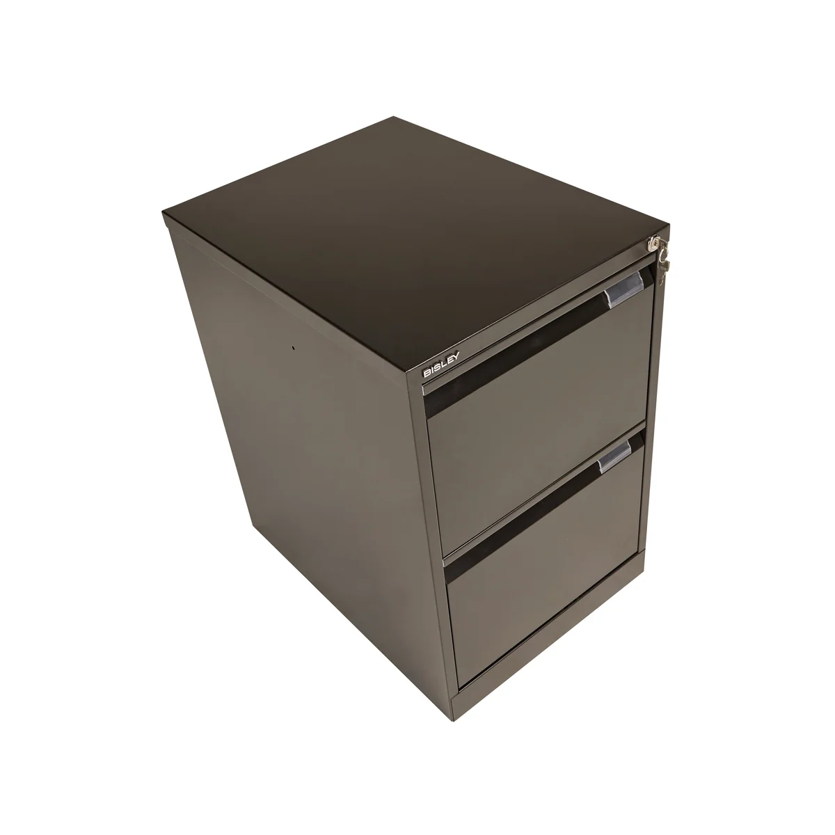 Bisley 2 Drawer Filing Cabinet Lockable 470x622x711mm Black BS2E BLACK - Image 2