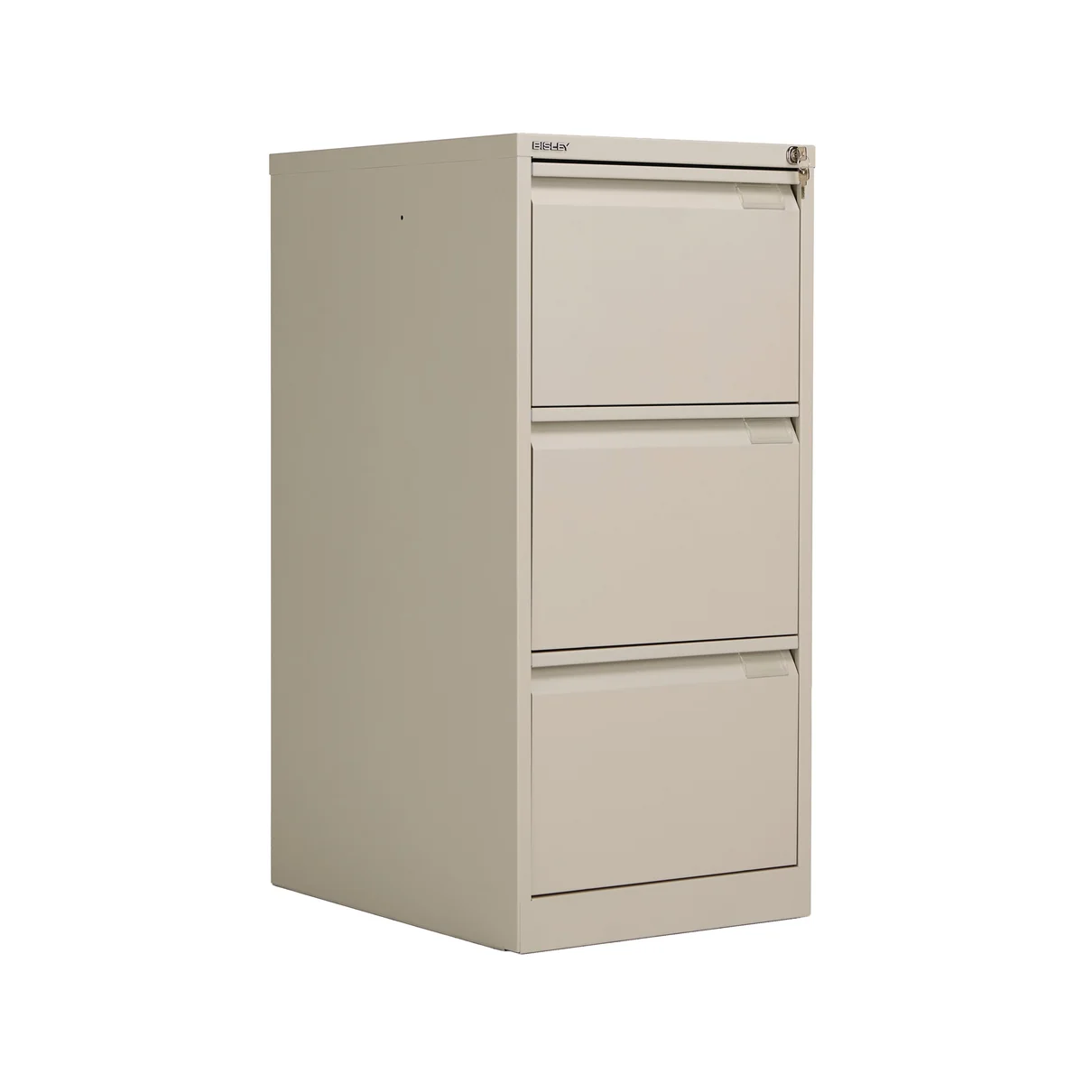 Bisley 3 Drawer Filing Cabinet 470x622x1016mm Goose Grey BS3EGY - Image 1