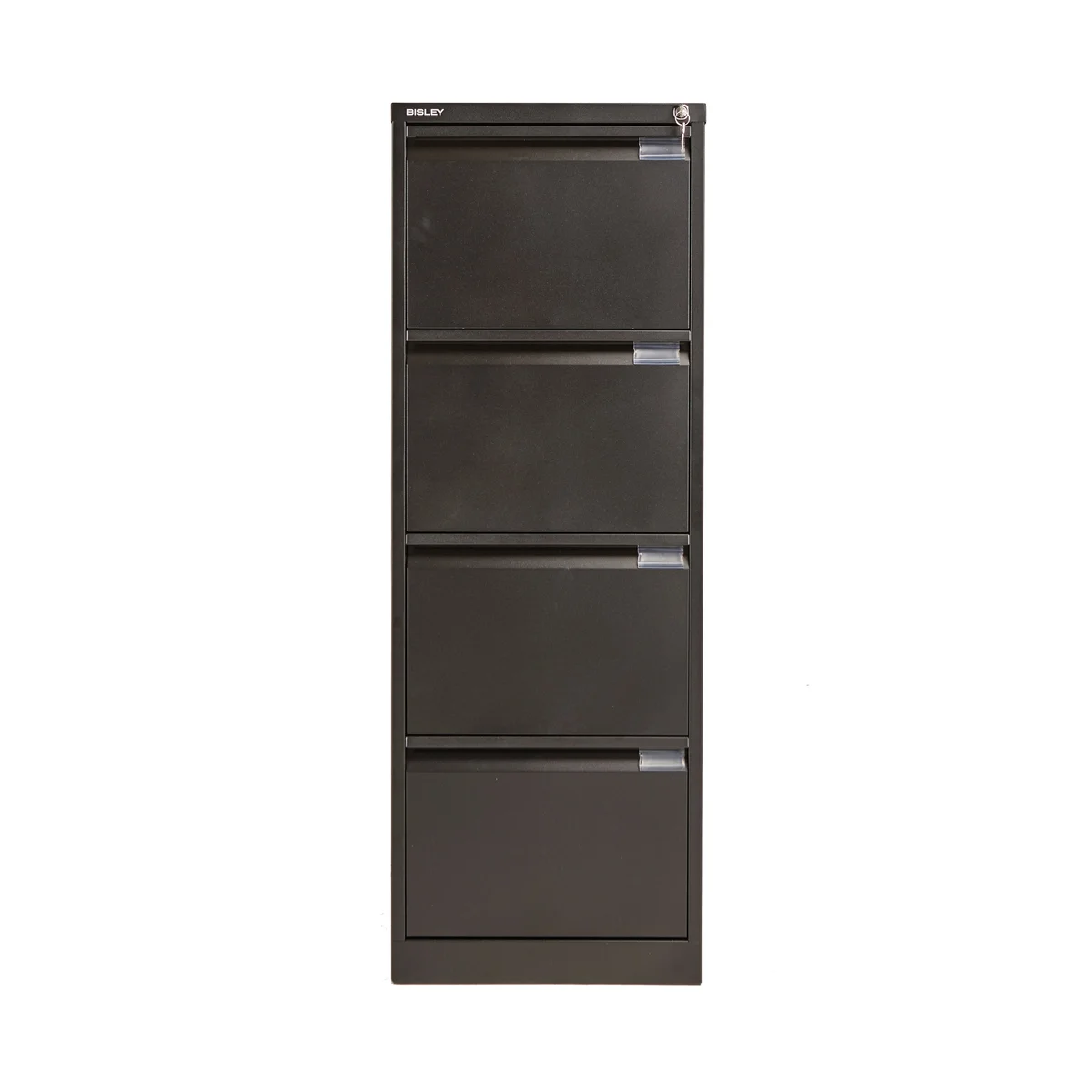 Bisley 4 Drawer Filing Cabinet Lockable 470x622x1321mm Black BS4E BLACK - Image 2