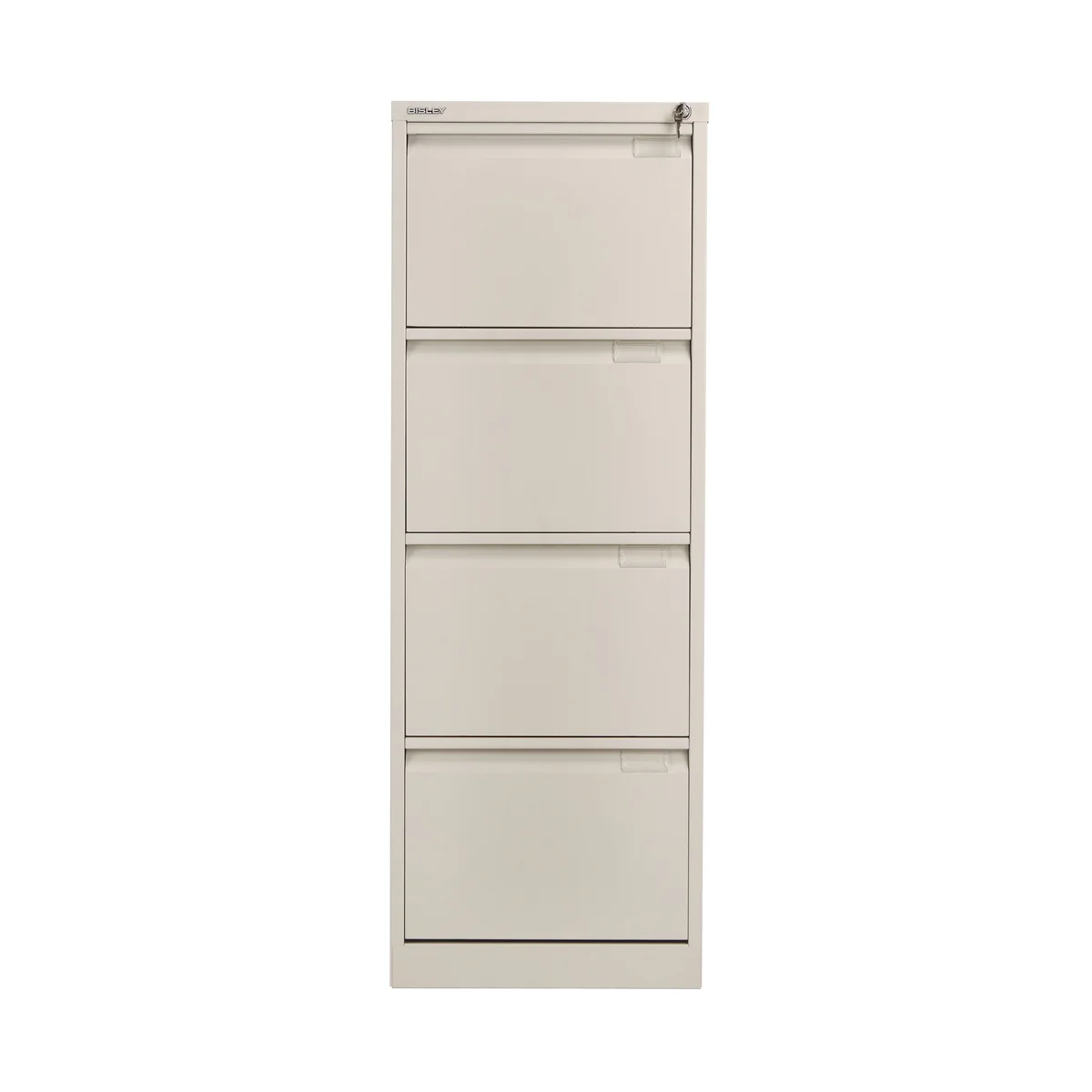 Bisley 4 Drawer Filing Cabinet Lockable 470x622x1321mm Goose Grey BS4EGY - Image 2