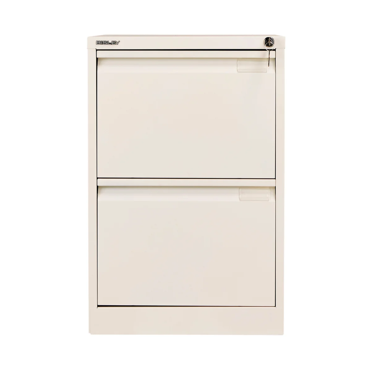 Bisley 2 Drawer Filing Cabinet Lockable 470x622x711mm Chalk BS2E/CHK - Image 2
