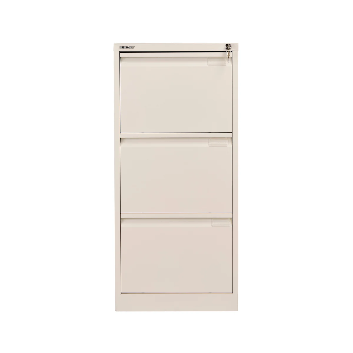 Bisley 3 Drawers Filing Cabinet Lockable 470x622x1016mm Chalk BS3E/CHK - Image 2