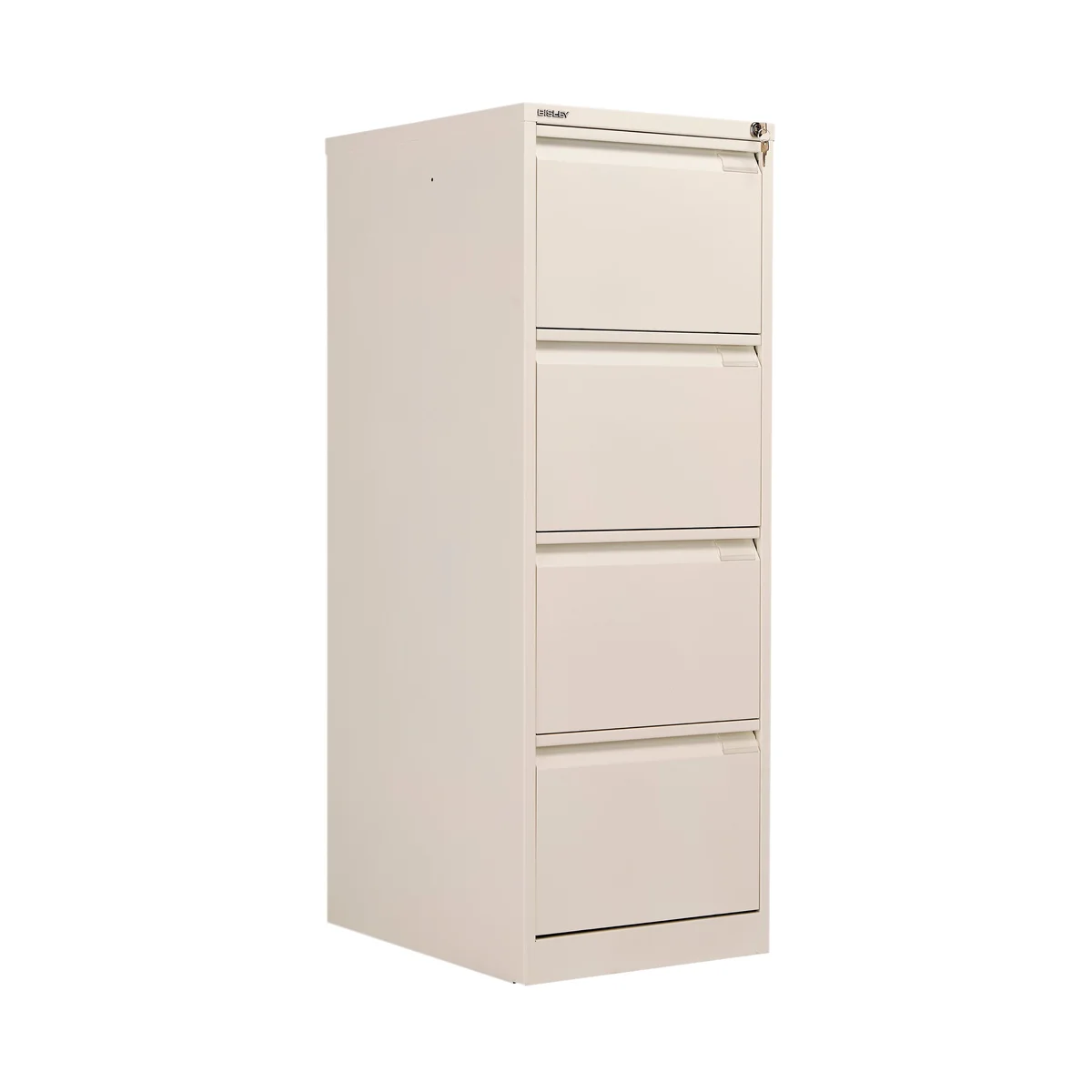 Bisley 4 Drawer Filing Cabinet Lockable 470x622x1321mm Chalk BS4E/CHK - Image 1