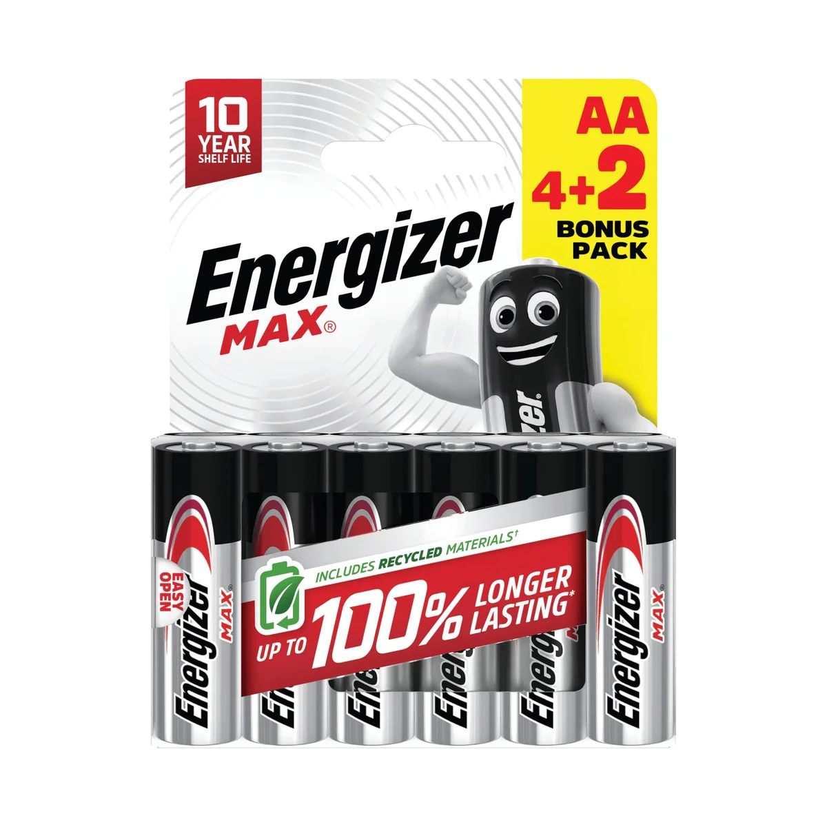 Energizer Max AA Battery (4+2) (Pack of 6) E303328500 - Image 1