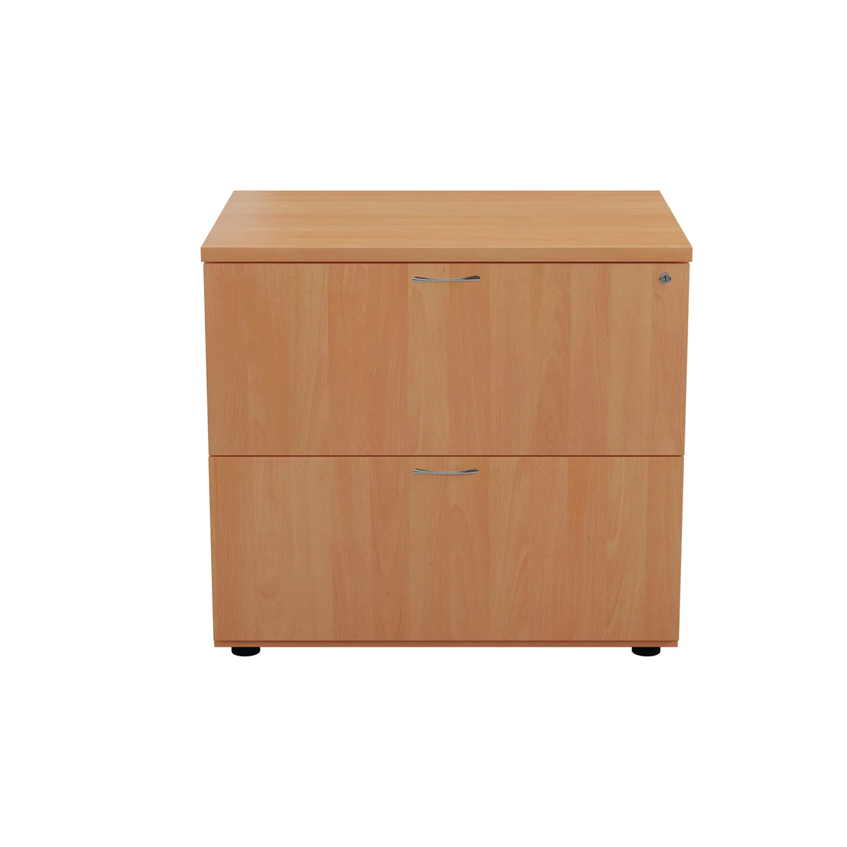 Jemini 2 Drawer Desk Side Filing Cabinet 800x600x730mm Beech KF71528 - Image 2