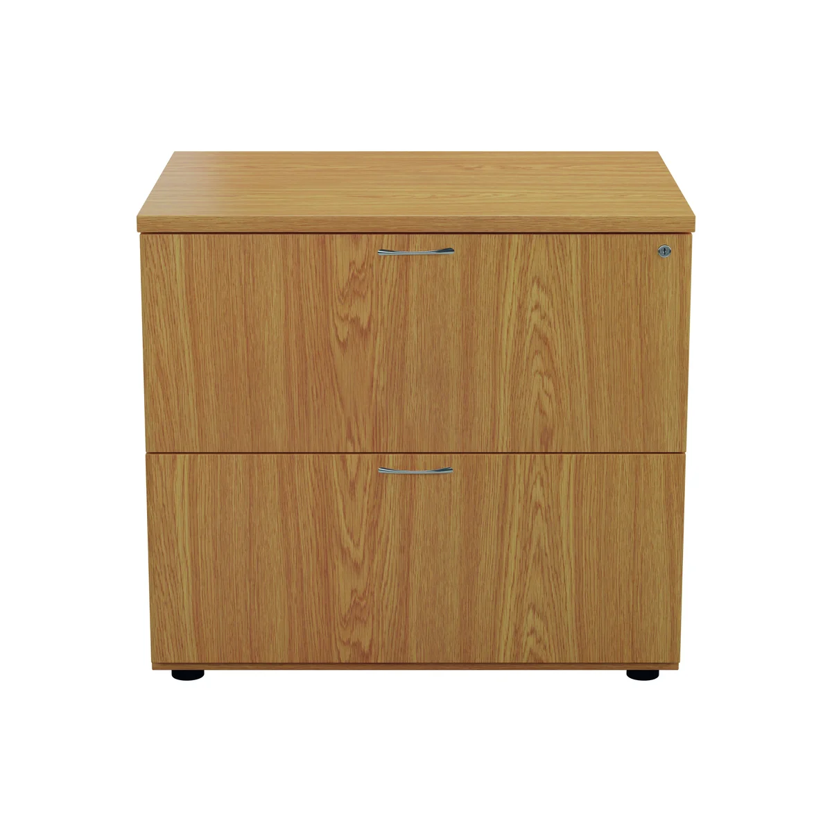 Jemini 2 Drawer Desk Side Filing Cabinet 800x600x730mm Nova Oak KF71529 - Image 2